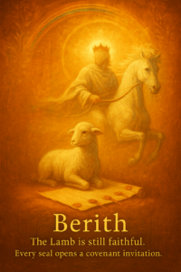 Jesus with lamb, symbolizing covenant—berith—as foretold in John 1:29.