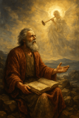 John in a vision on the Isle of Patmos