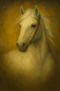 White horse rides forward, symbolizing truth before judgment in Revelation 6.
